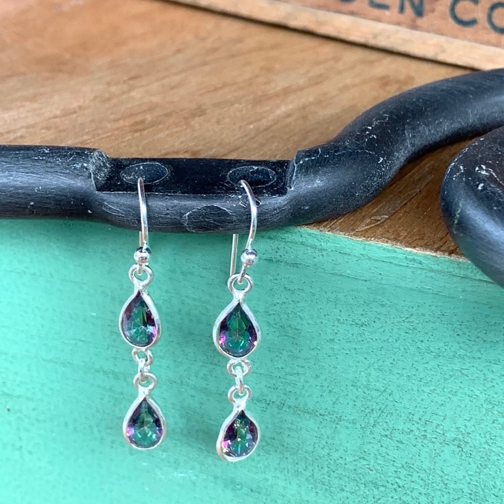 ✨MYSTIC TOPAZ + STERLING  EARRINGS✨ - Picture 3 of 8